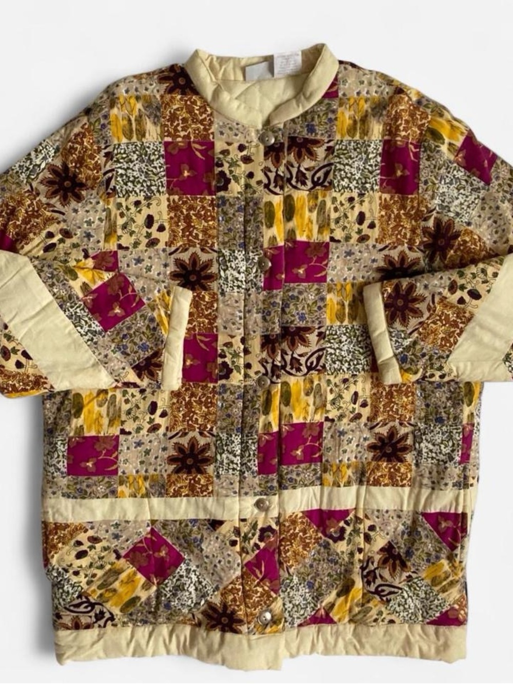 Vintage quilted floral patchwork jacket